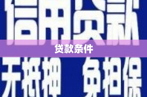 济南贷款条件
