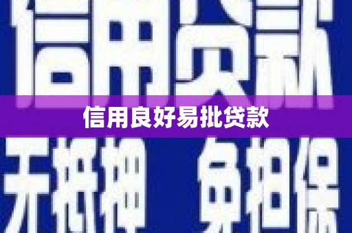 济南信用良好易批贷款
